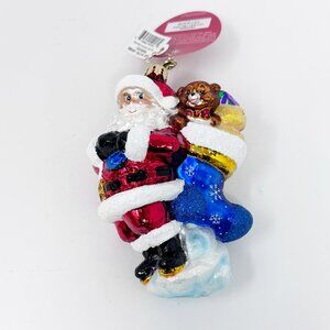 Christopher Radko Santa 'Heaping Holiday Helping'  Christmas Ornament  NEW